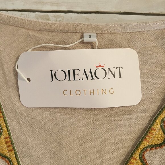 Oversized Embroidered Harvest Autumn Midi Dress NEW Sunflower Corn Fall Boho S - Picture 4 of 10